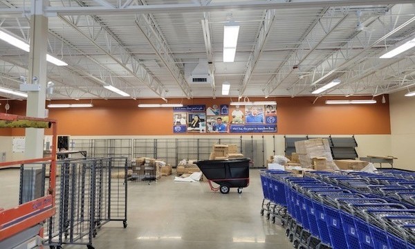 Lighting over the entrance