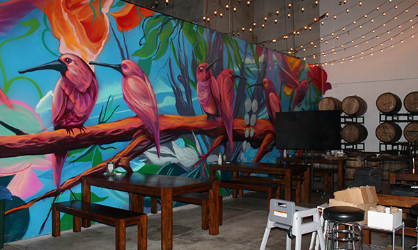 Lighting over the main seating area