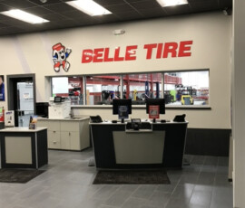 New construction lighting at Belle Tire