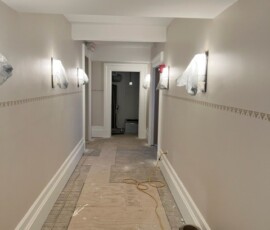 Hall lighting installation at the Woodstock Courthouse