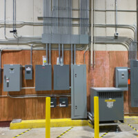 Electrical panels and organized wiring at Northern Tool