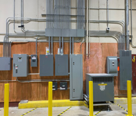 Electrical panels and organized wiring at Northern Tool
