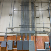 Electrical panels and organized wiring at Northern Tool