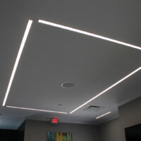 Recessed lighting at Phase 3 Brewing